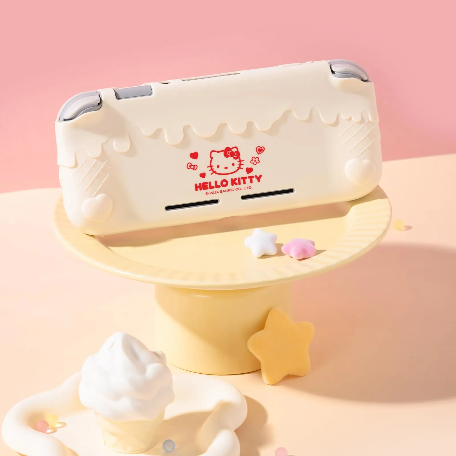 Kuitmor Custodia Protettiva per Switch Lite, Copertura in Silicone Morbido, Protezione Antigraffio per Switch Lite con 2 Cuscinetti Joystick - HLK Off White - immagine 7