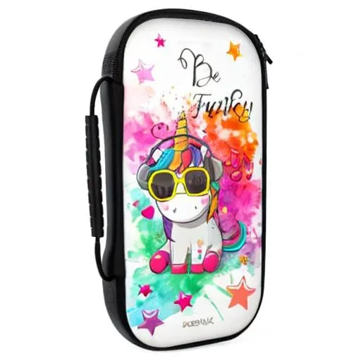 Konix Custodia di protezione e trasporto per Nintendo Switch, Switch Lite e Switch OLED - Alloggio 8 giochi - Design Be Funky, unicorno - immagine 8