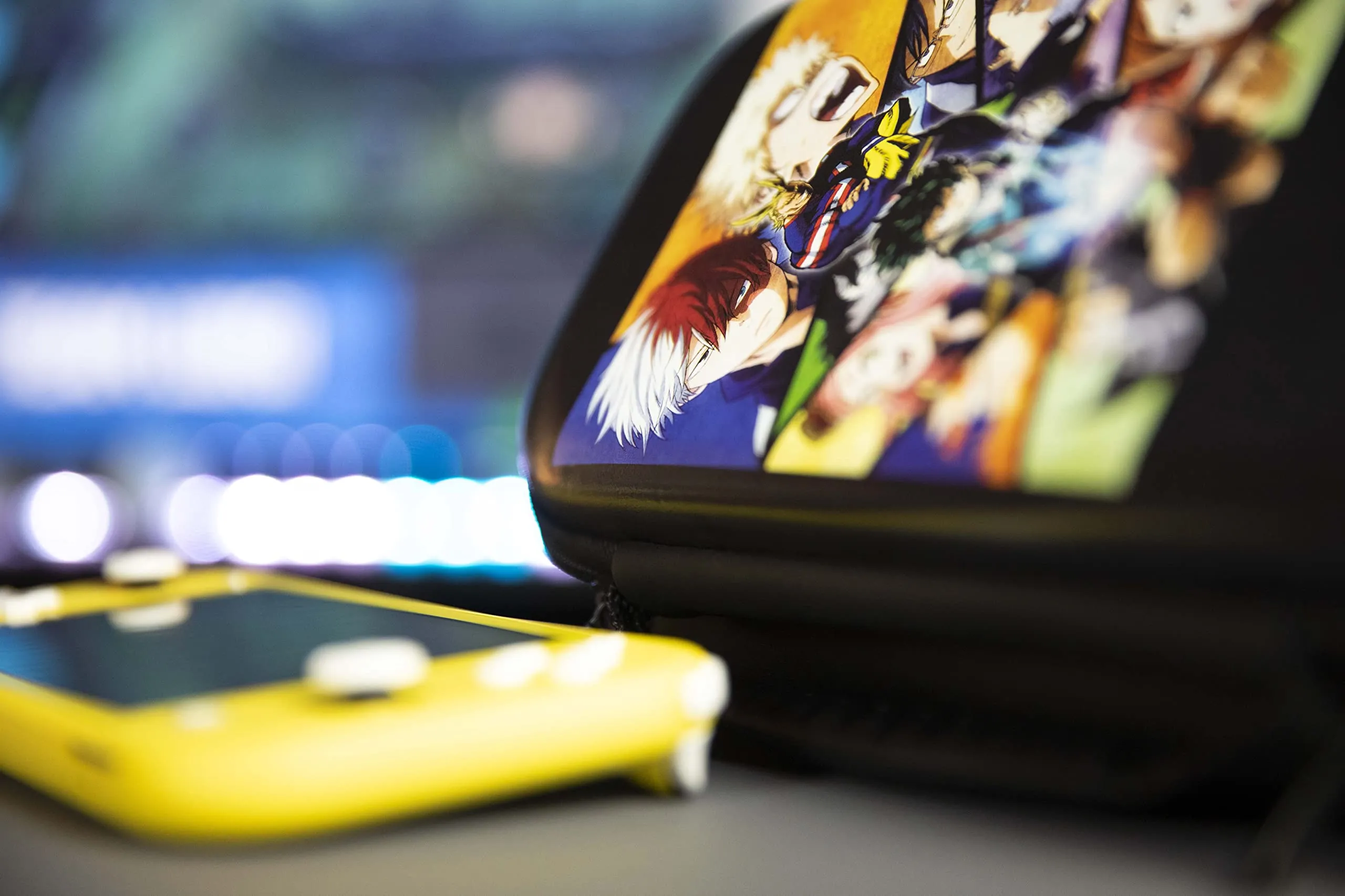 Konix My Hero Academia Custodia di protezione e trasporto Nintendo Switch, Switch Lite e Switch OLED - 8 giochi - Design My Hero Academia - Nero - immagine 6