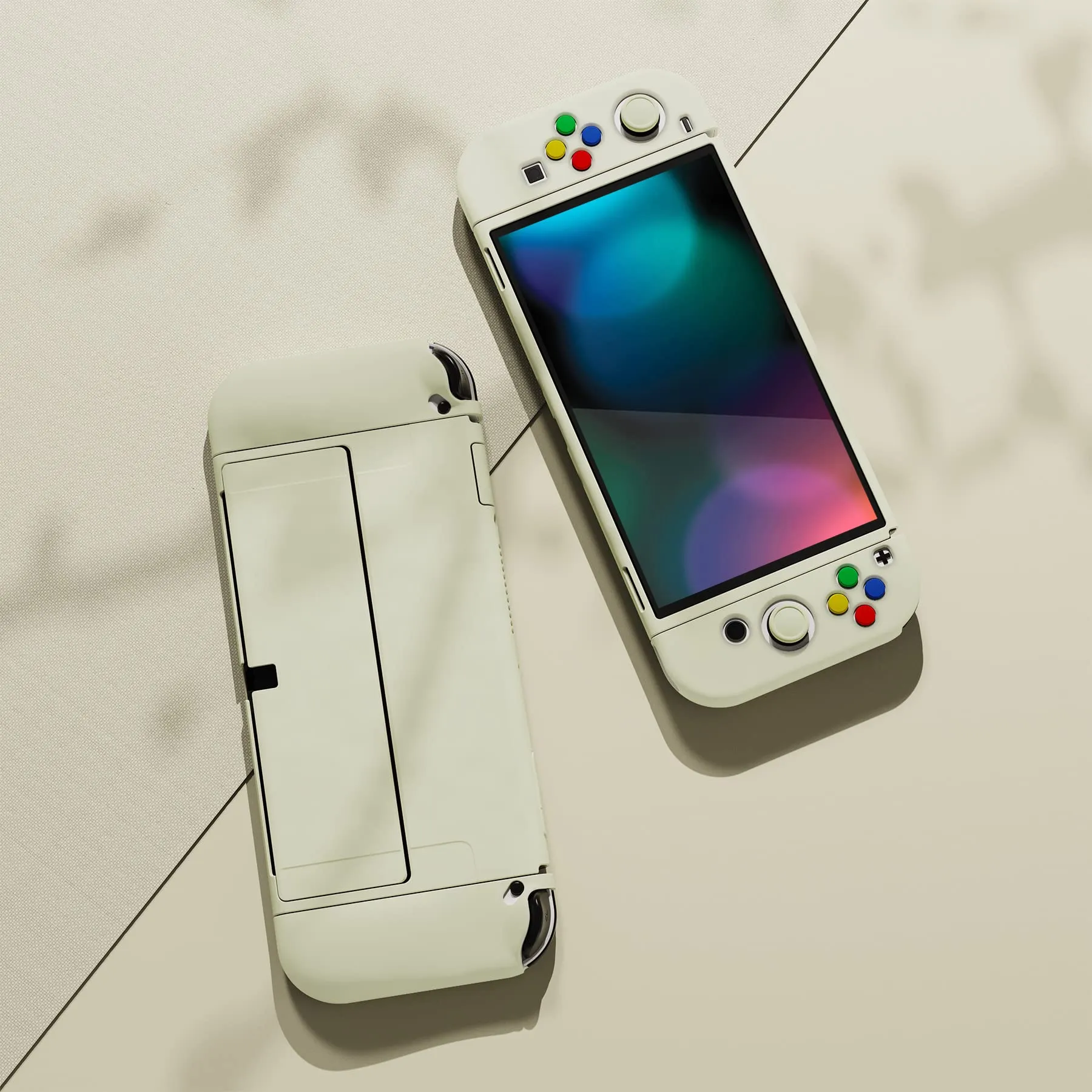 playvital Cover per Nintendo Switch OLED, Custodia Morbida TPU, Giallo - immagine 4