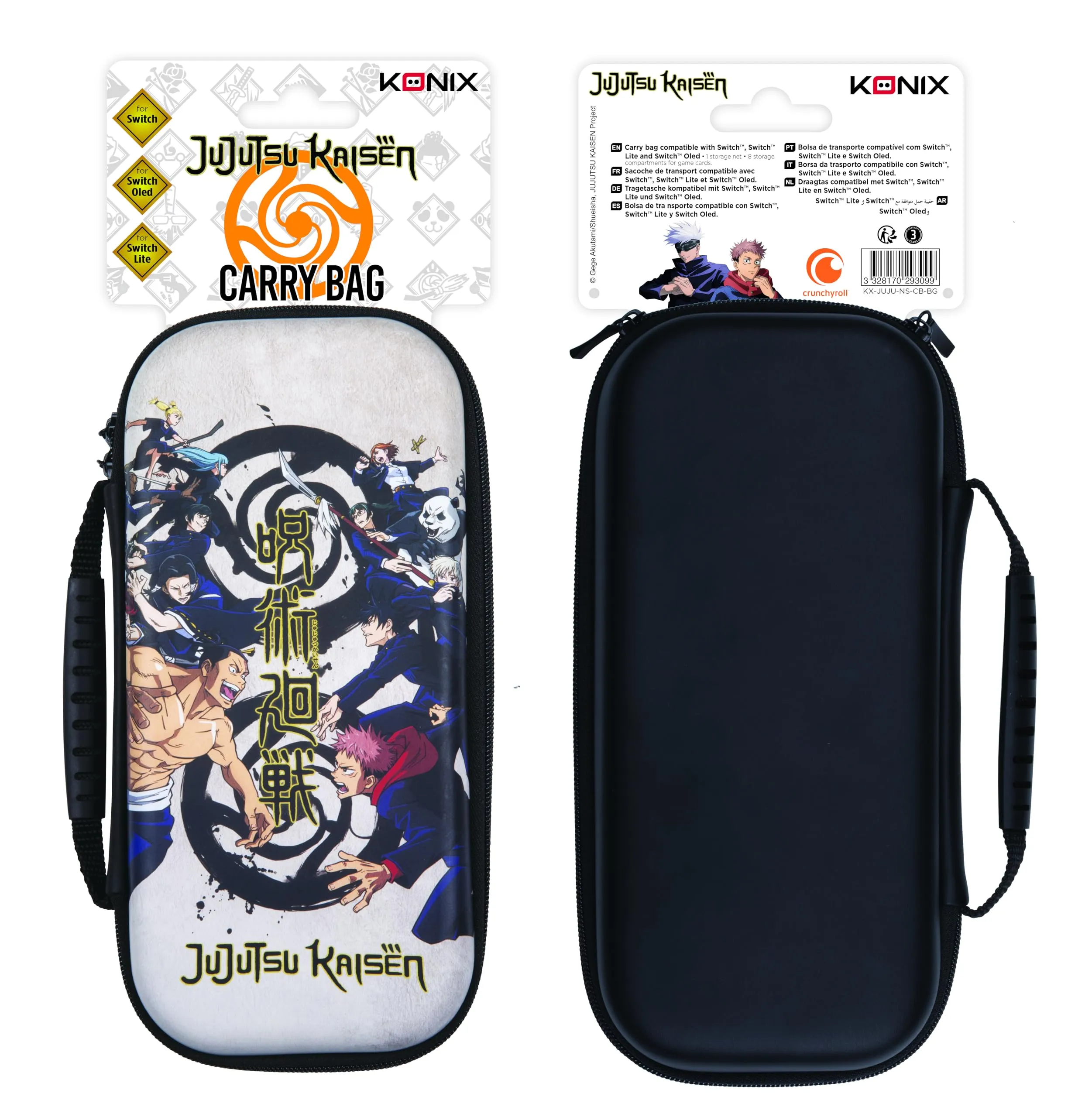 Konix Jujutsu Kaisen Custodia di protezione e trasporto Nintendo Switch, Switch Lite e Switch OLED - 8 giochi - Design Jujutsu Kaisen - Beige - immagine 9