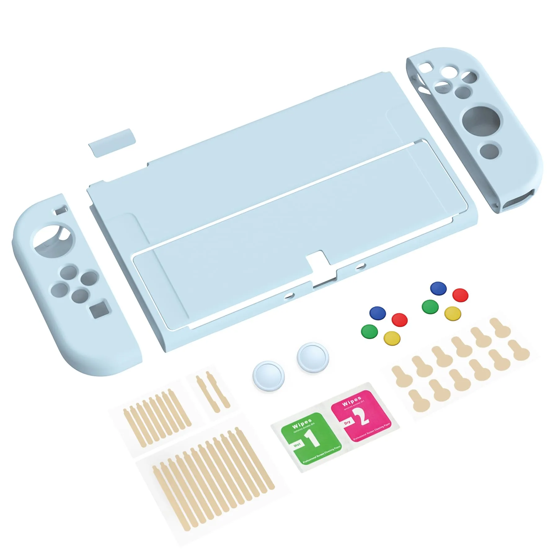 PlayVital Cover per Nintendo Switch OLED, Custodia Morbida TPU, Blu - immagine 2