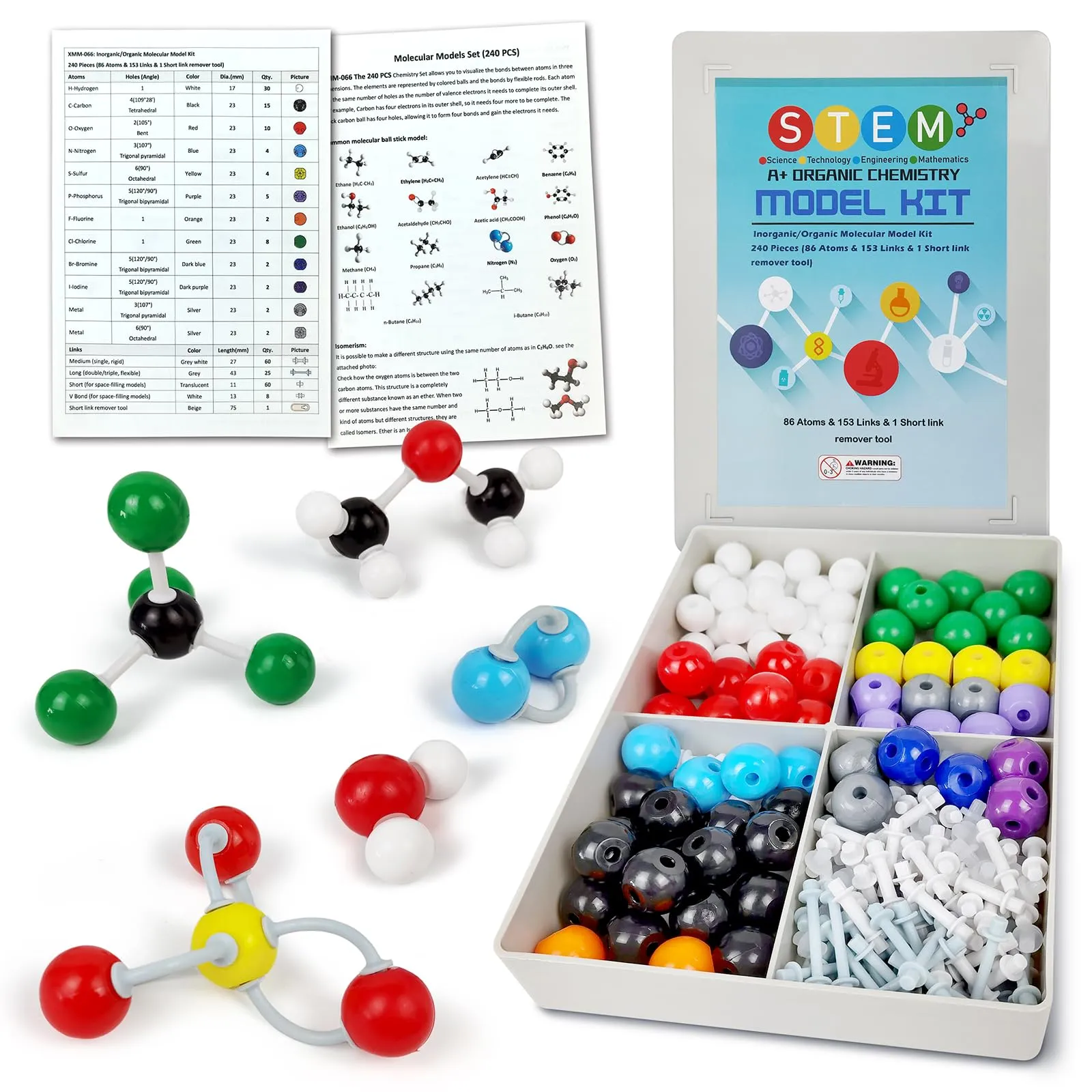 Kit Di Modelli Molecolari Per Chimica, 240 Pezzi - immagine 1