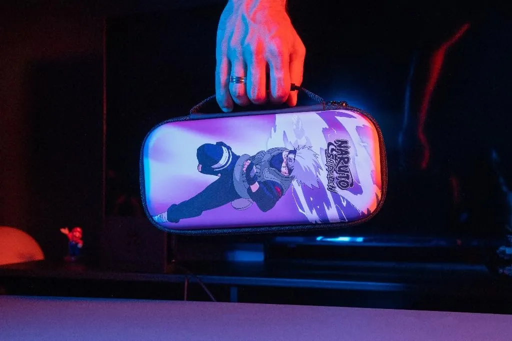 Konix Naruto Shippuden Custodia di protezione e trasporto per Nintendo Switch, Switch Lite e Switch OLED - 8 giochi - Design Kakashi Chidori - immagine 3
