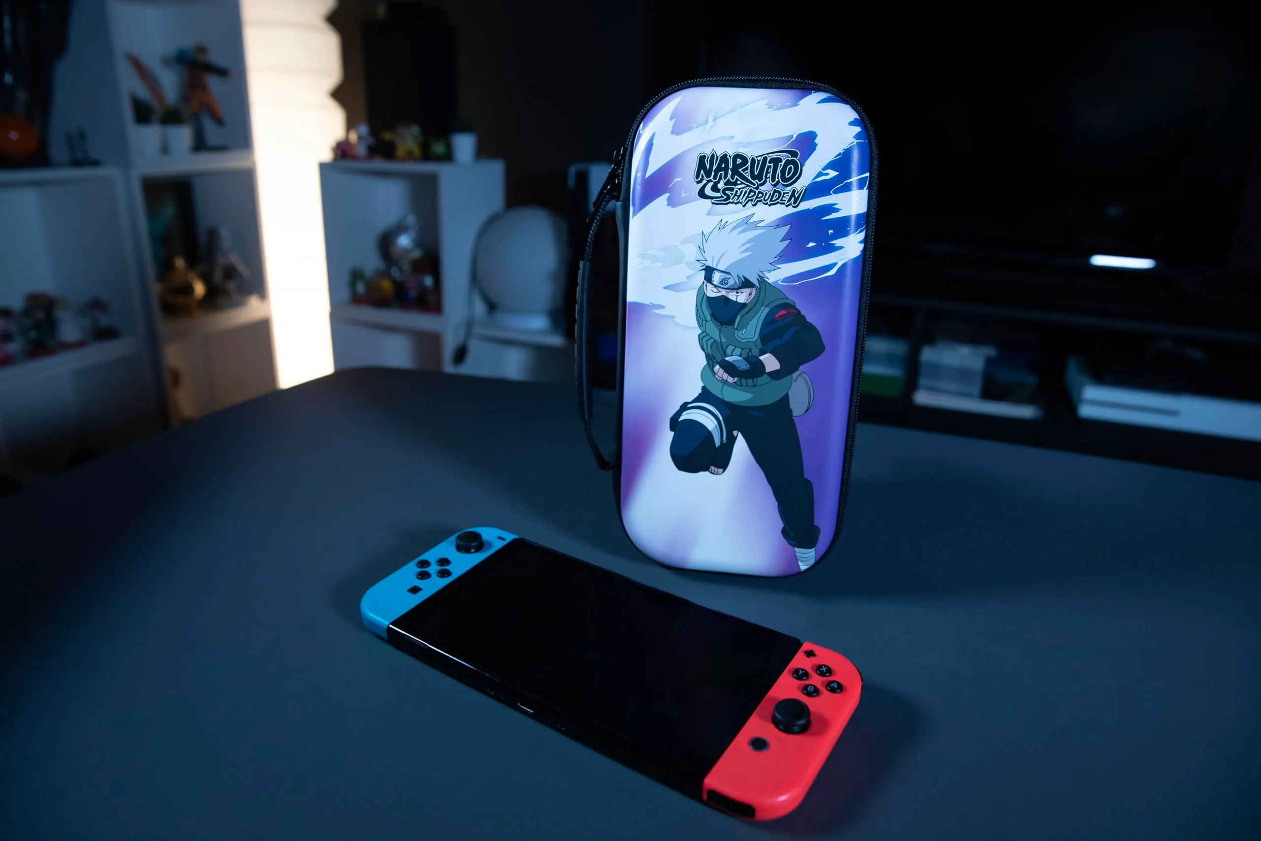 Konix Naruto Shippuden Custodia di protezione e trasporto per Nintendo Switch, Switch Lite e Switch OLED - 8 giochi - Design Kakashi Chidori - immagine 5