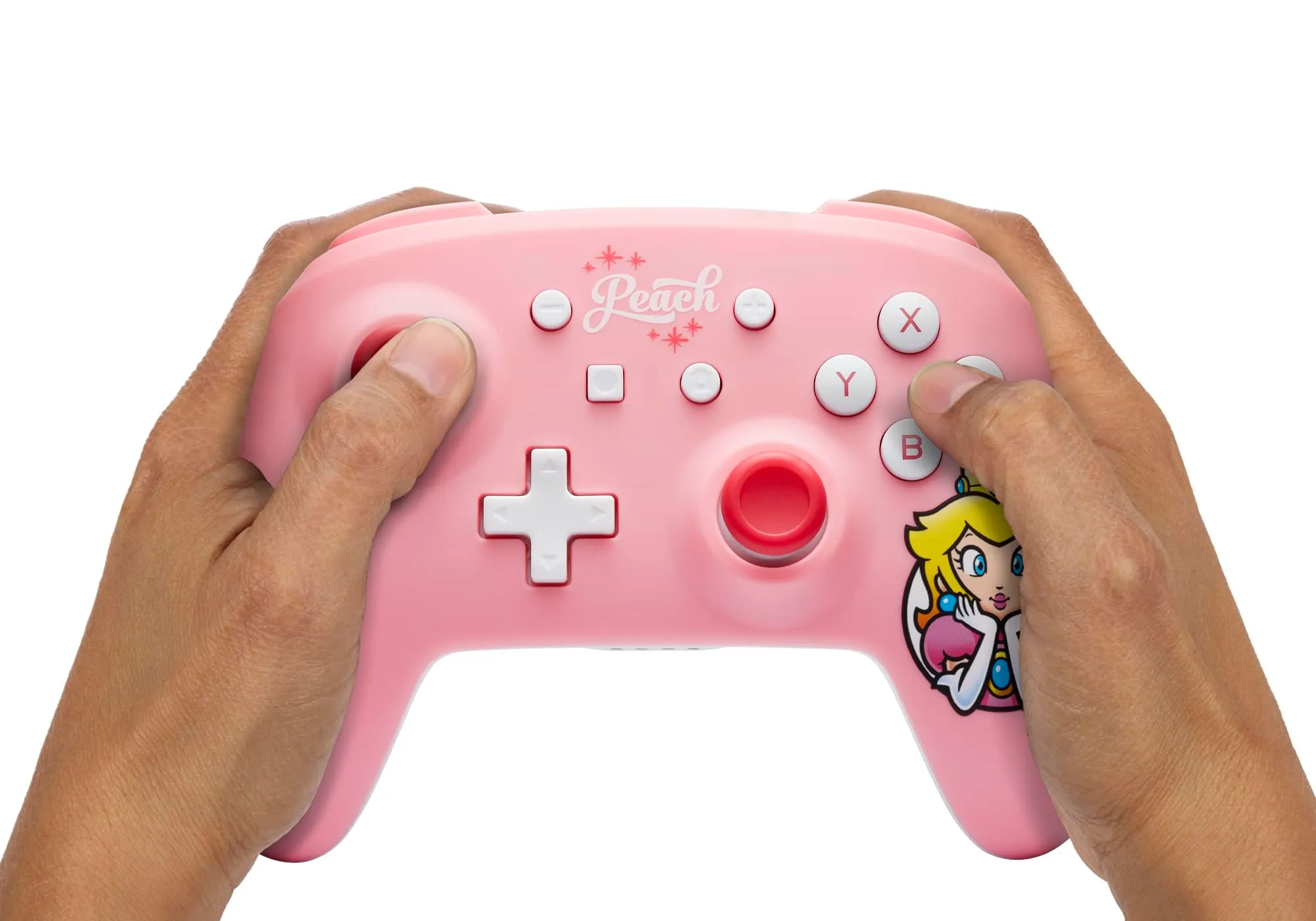 Controller Senza Fili PowerA per Nintendo Switch - Princess Peach Rosa, Modello OLED, Lite, Gamepad, Bluetooth, Comandi di Movimento, Licenza Ufficiale - immagine 2