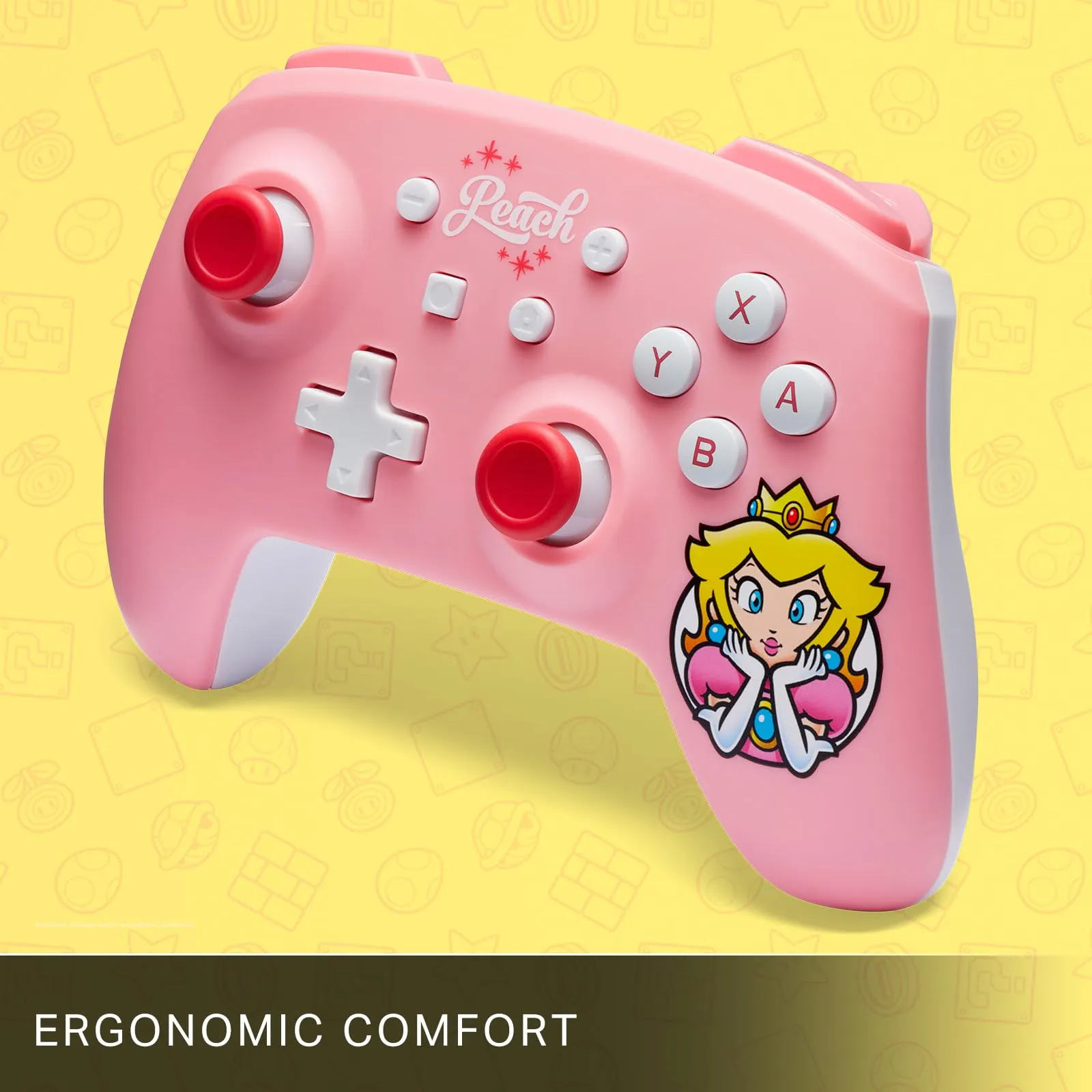 Controller Senza Fili PowerA per Nintendo Switch - Princess Peach Rosa, Modello OLED, Lite, Gamepad, Bluetooth, Comandi di Movimento, Licenza Ufficiale - immagine 6