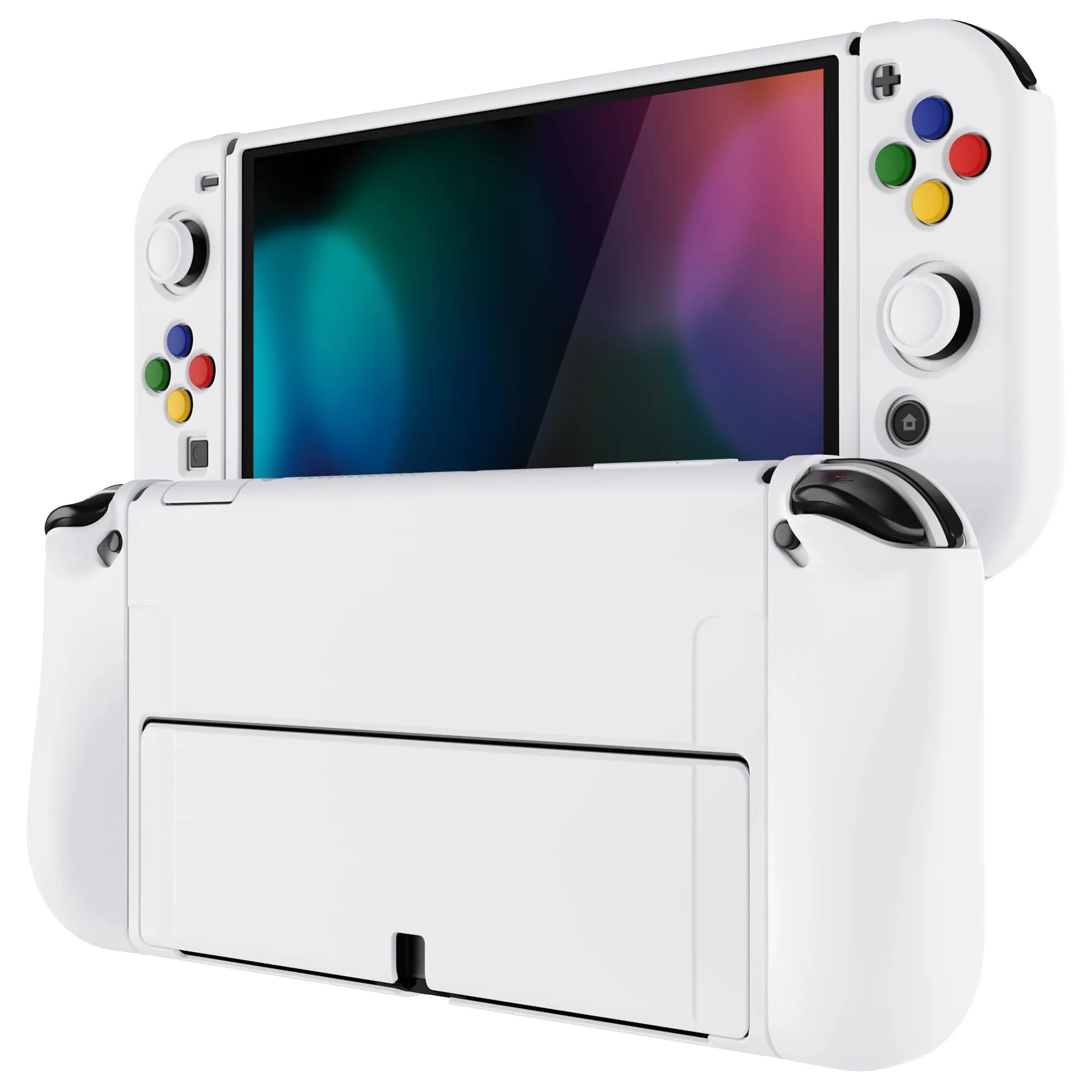 playvital Cover per Nintendo Switch OLED, Custodia Morbida TPU, Bianco - immagine 1
