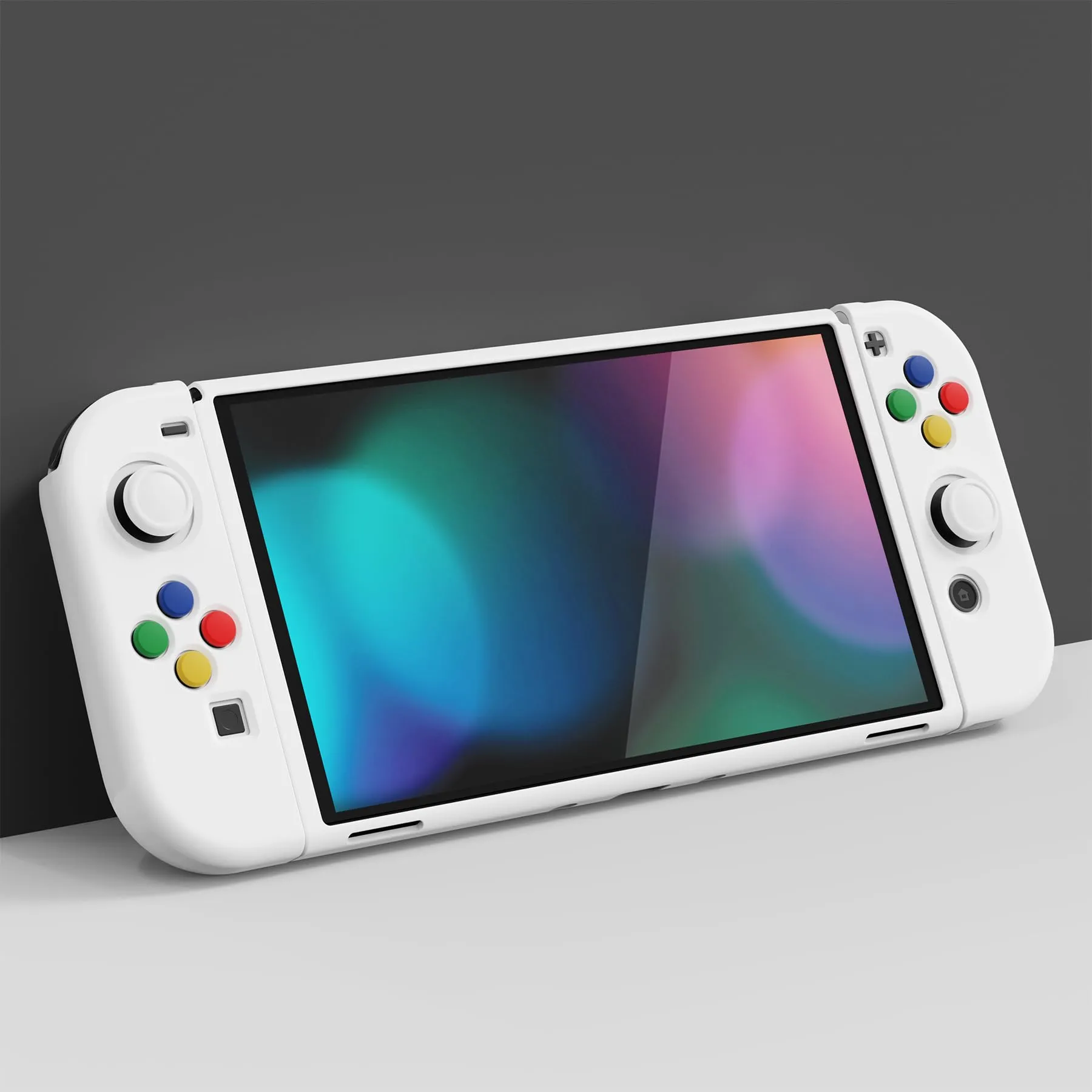 playvital Cover per Nintendo Switch OLED, Custodia Morbida TPU, Bianco - immagine 3