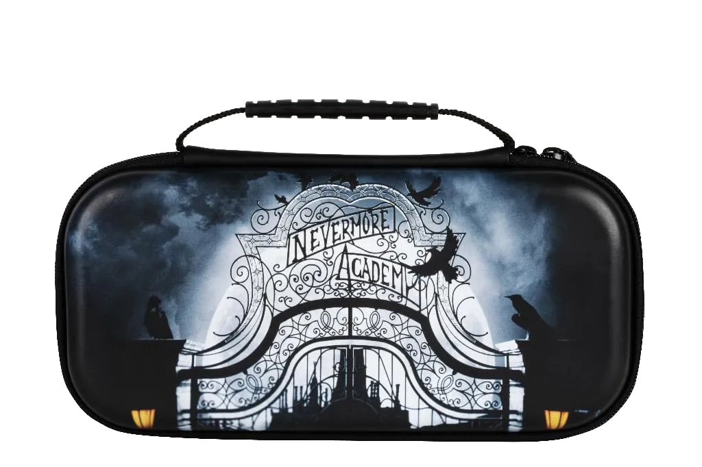 Konix Mercoledì Custodia di protezione e trasporto Nintendo Switch, Switch Lite e Switch OLED - Alloggio 8 giochi - Design Nevermore Academy - Nero - immagine 1