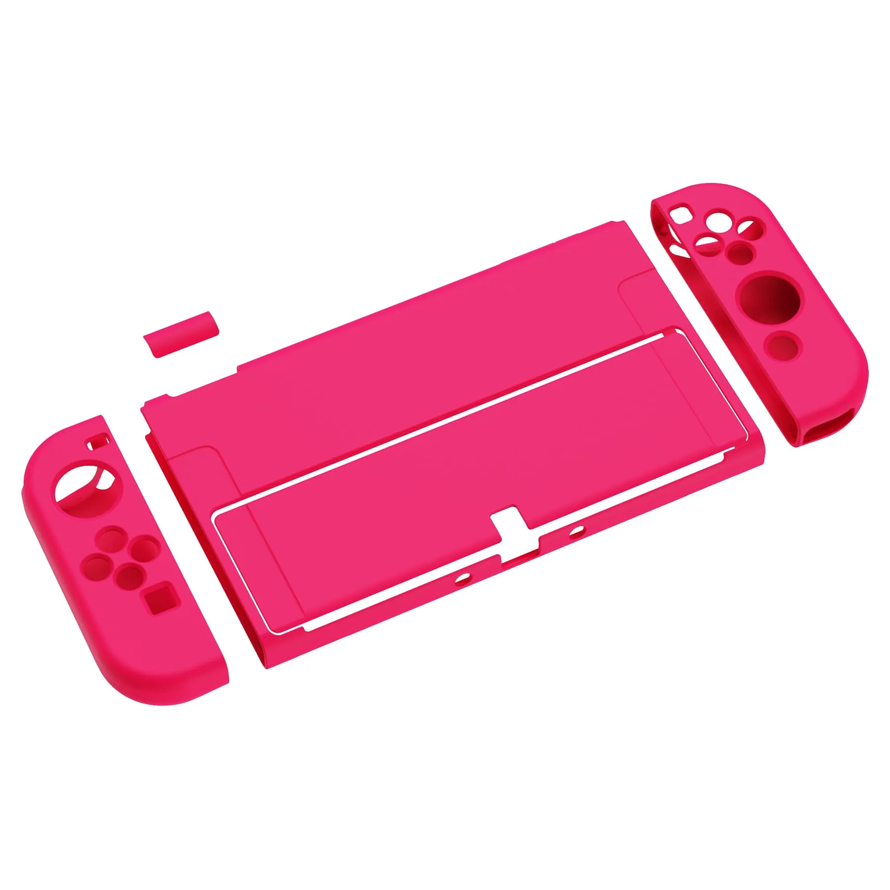 playvital Cover per Nintendo Switch OLED, Custodia Morbida TPU, Rosa Vivo - immagine 1