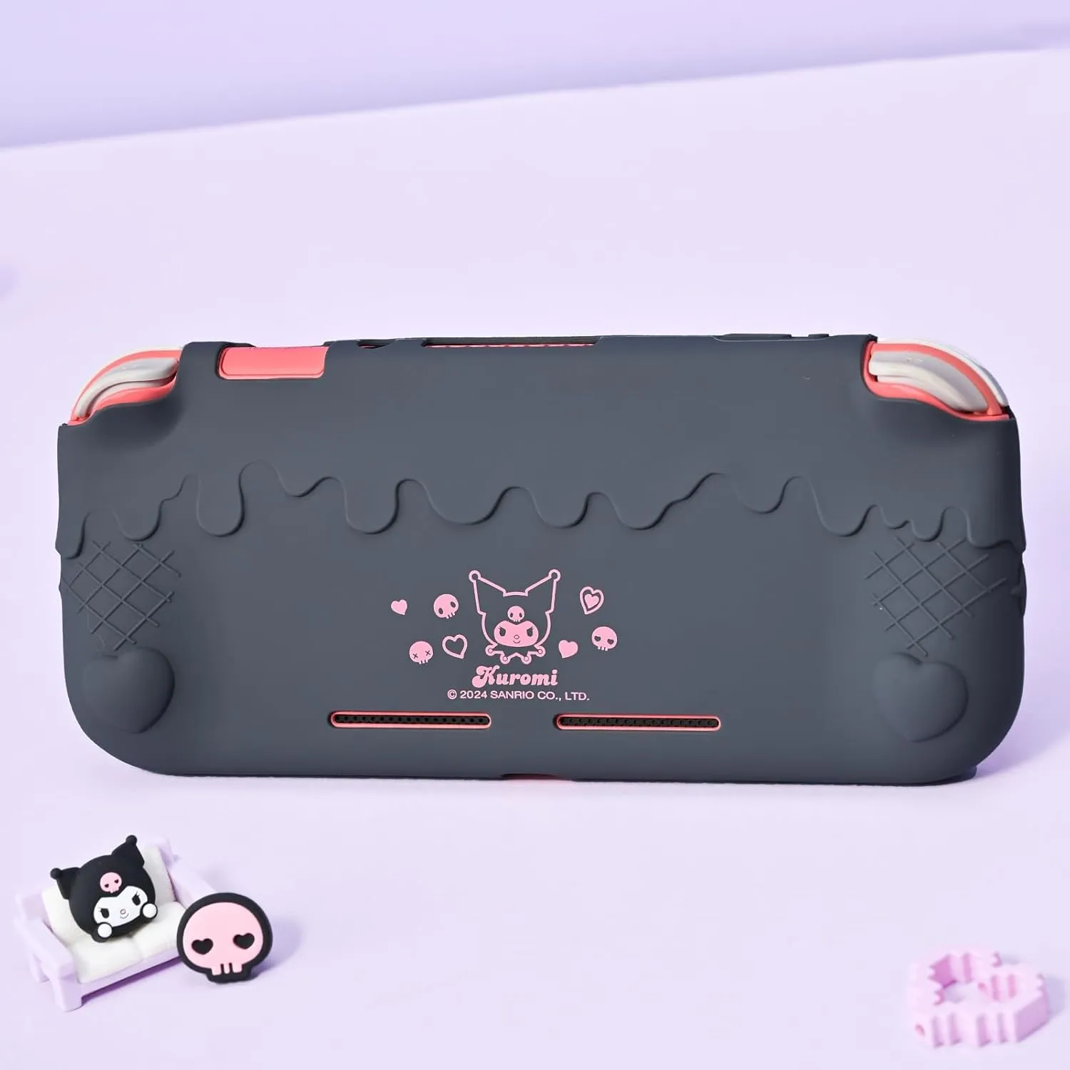 Custodia Protettiva per Switch Lite, Cover in Silicone Morbido Antigraffio Compatibile con Switch Lite 2019, Include 2 Coprimozzi (Nero) - immagine 6