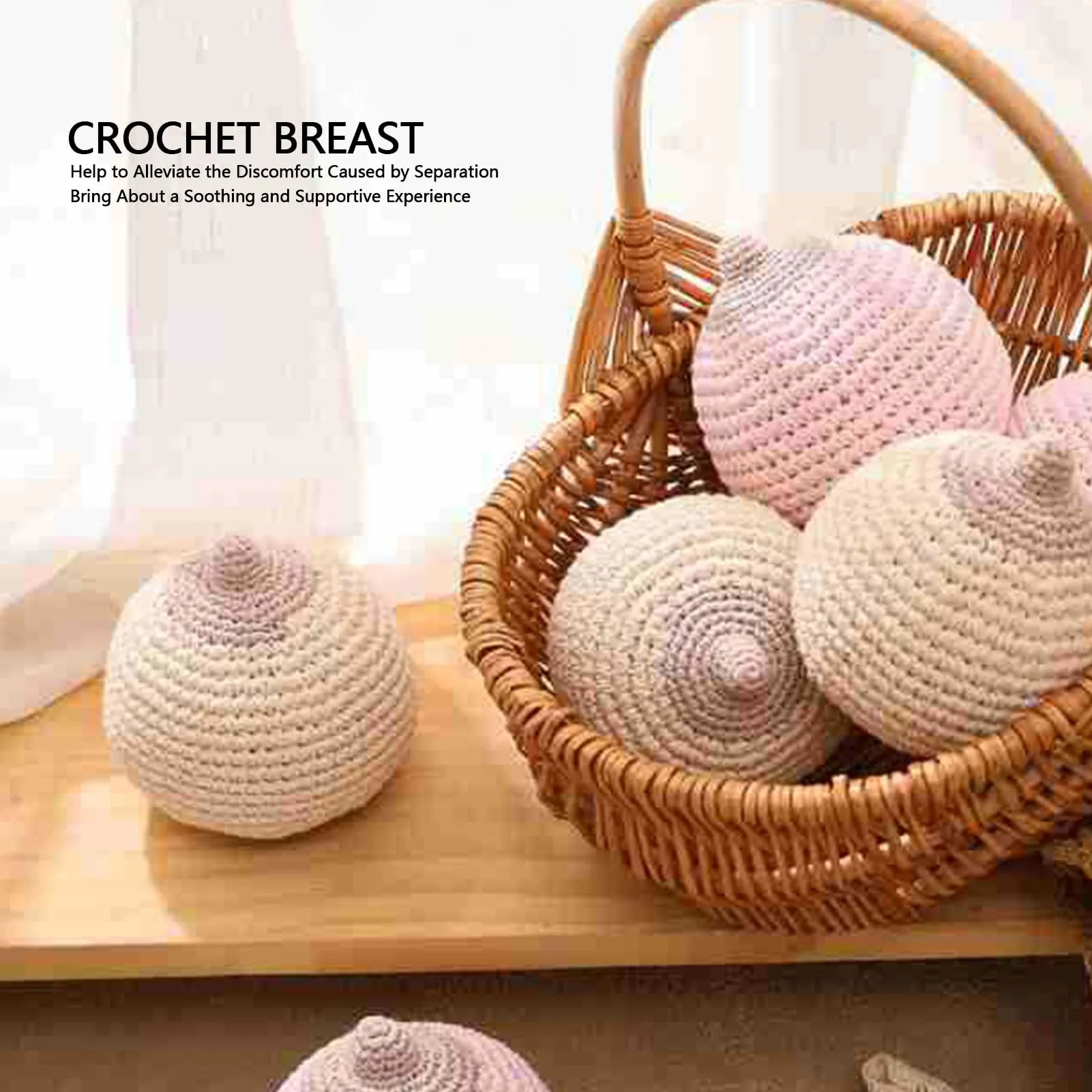 Tonysa Modello Seno All'uncinetto, Soft Knitted Teaching Prop (Beige) - immagine 2