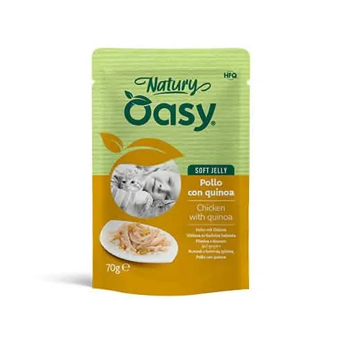 Oasy wet cat natury soft jelly pollo con quinoa busta 70 g - immagine 1