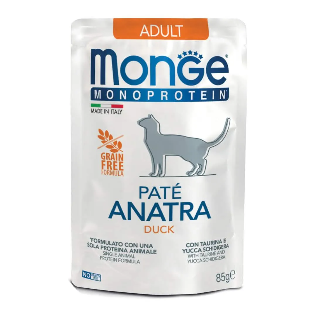 Monge busta monoporzione cat adult pate anatra 85 g - immagine 1