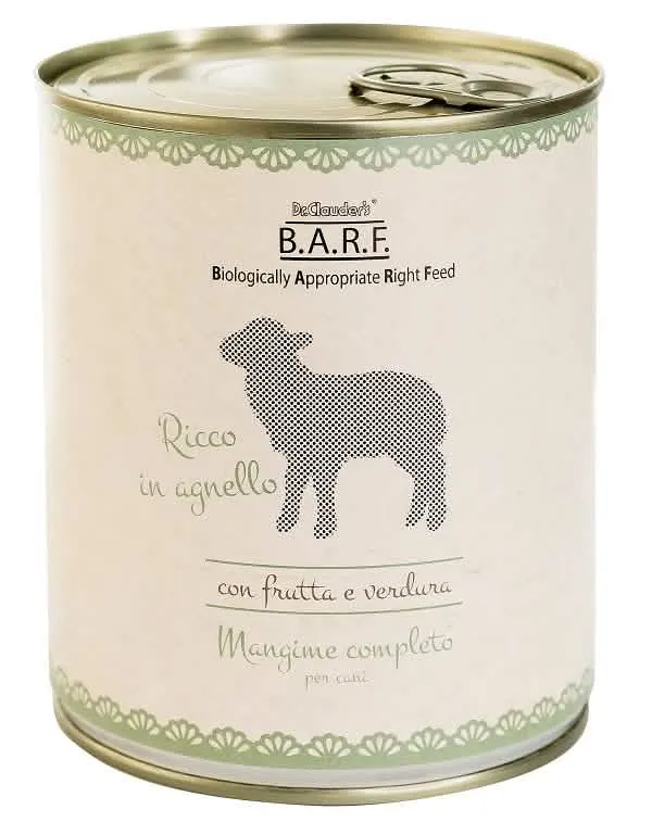 Barf mangime completo per cane ricco in agnello con frutta e verdura 800 g - immagine 1