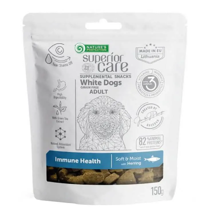 Nature's protection superior care dog snack white grain free immune health herring adult all breed 150 g - immagine 1
