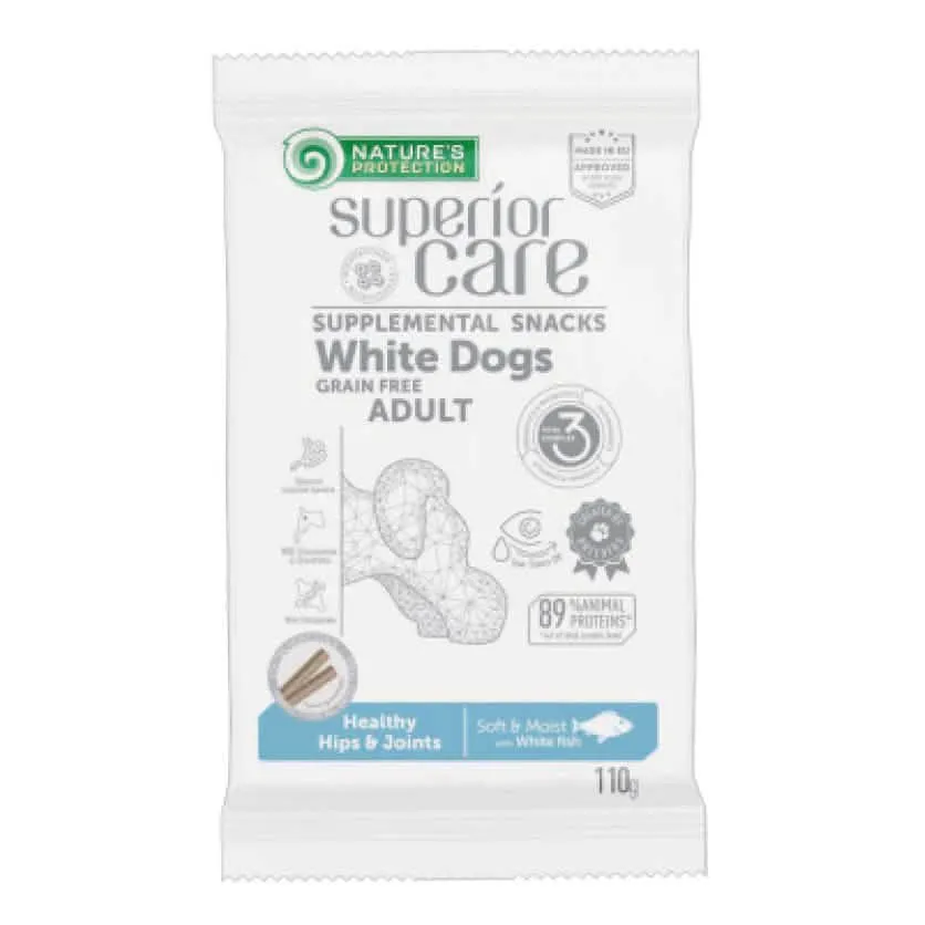 Nature's protection superior care dog snack white adult healthy hips&joints grain free white fish 110 g - immagine 1