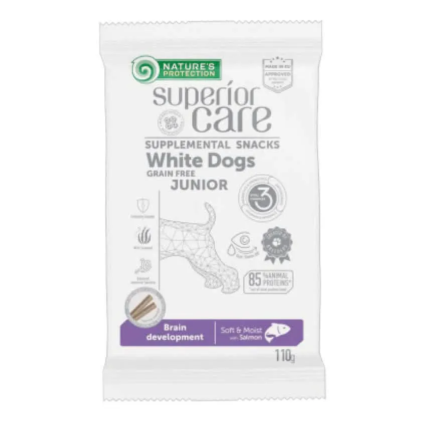 Nature's protection superior care dog snack white junior brain development grain free salmon 110 g - immagine 1