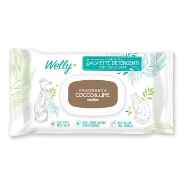 Welly salviette detergenti esotiche cocco & lime 40 pezzi - immagine 1