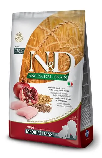 N&d dog ancestral chicken&pomegranate puppy medium maxi 2,5 kg - immagine 1