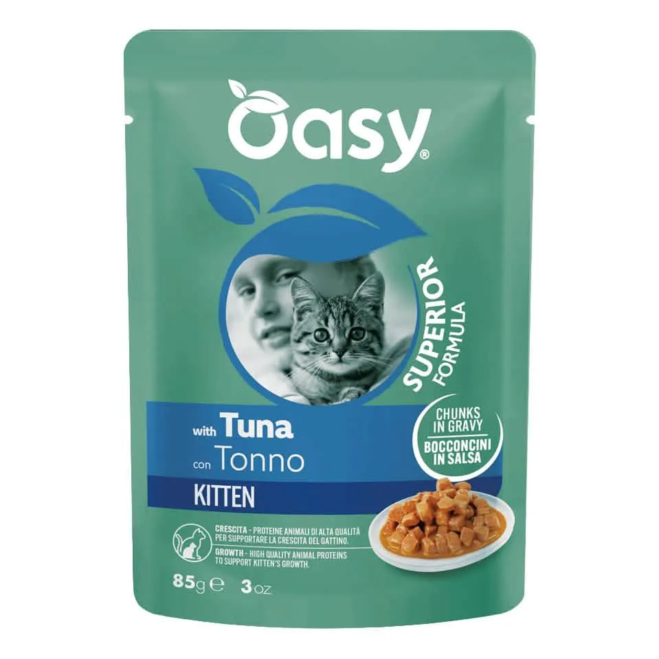 Oasy wet cat bocconcini kitten tonno 85 g - immagine 1
