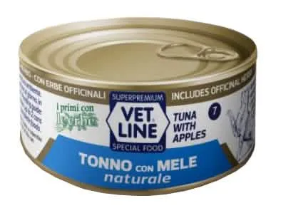 Vet line per gatto tonno naturale+mele 70 g - immagine 1