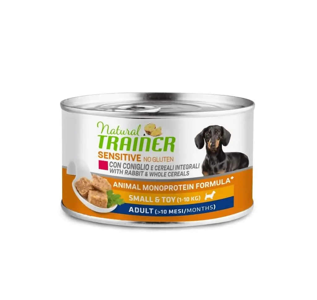 Natural trainer dog small & toy adult coniglio umido 150 g senza glutine - immagine 1