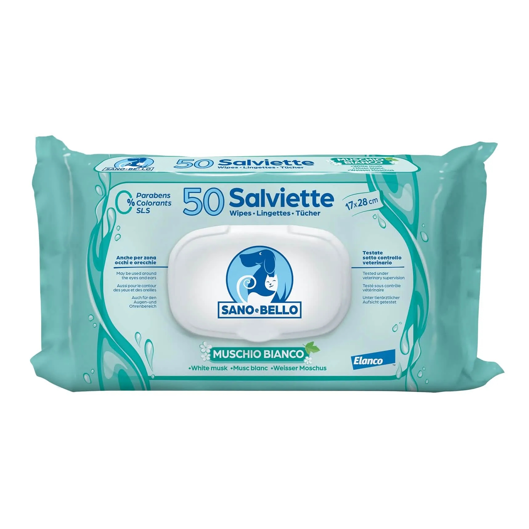 Sano e Bello Salviette Detergenti Muschio Bianco - 50 Pezzi - immagine 1