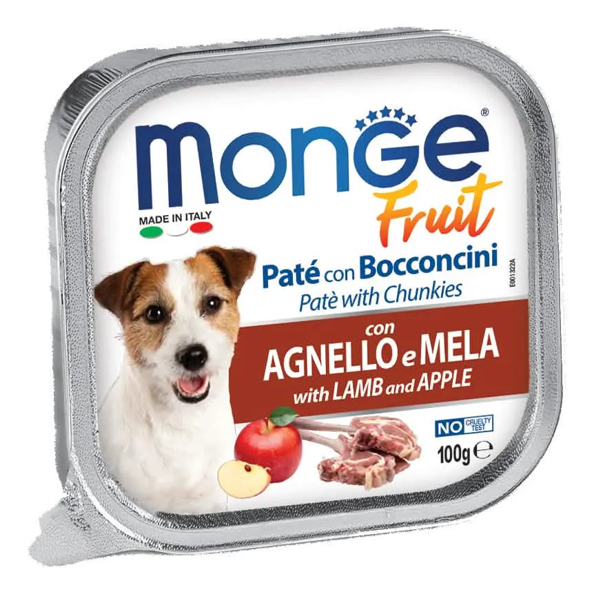 Monge fruit cane agnello&mela 100 g - immagine 1