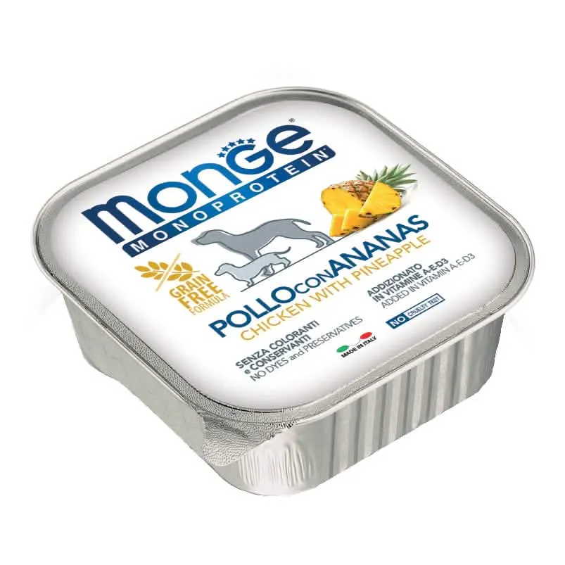 Monge monoproteico frutta pollo/ananas 150 g - immagine 1