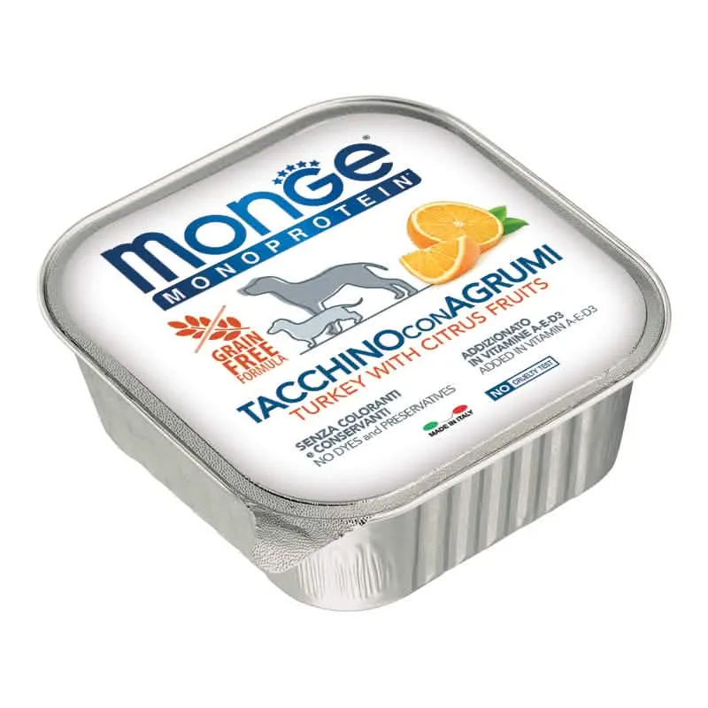 Monge monoproteico frutta tacchino/agrumi 150 g - immagine 1