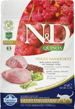 N&D Quinoa Feline Weight Management Agnello Quinoa Broccoli e Asparagi per Gatti Adulti - immagine 1