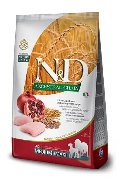 N&D Ancestral Cereals Canine Chicken & Pomegranate Adult Medium/Maxi 2,5 kg - immagine 1
