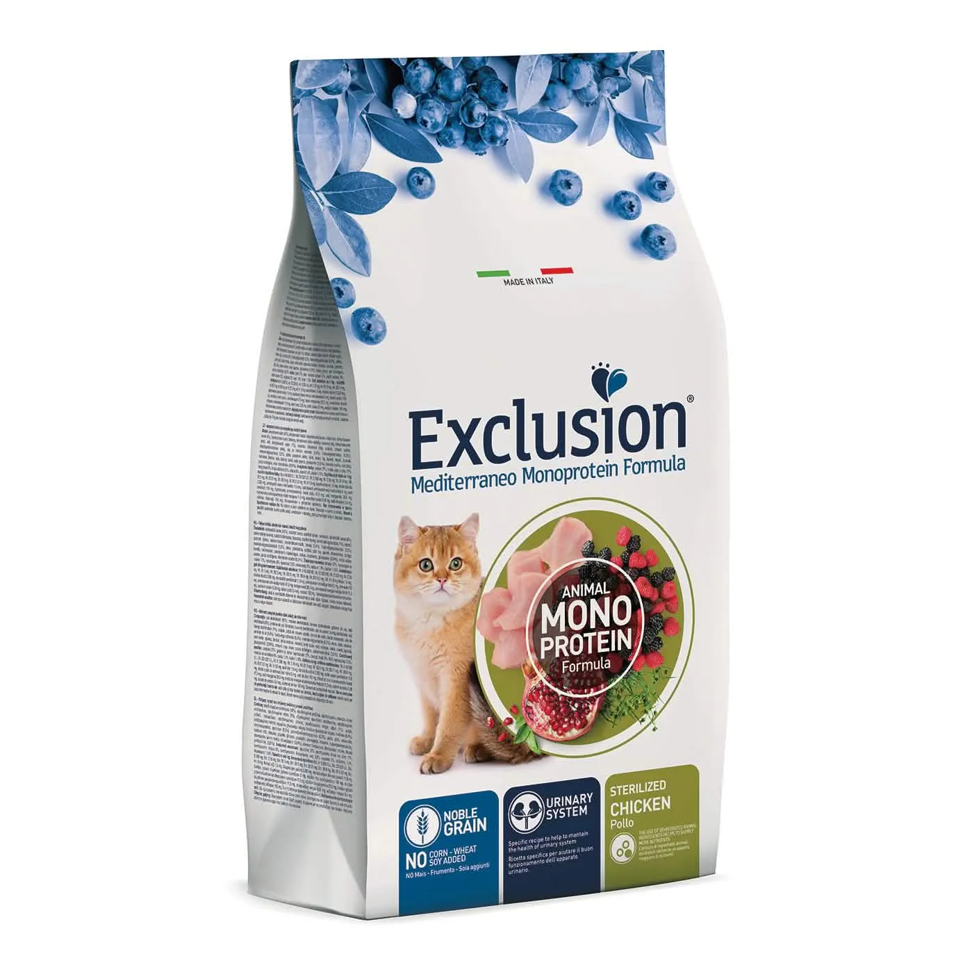 Exclusion mediterraneo monoprotein noble grain sterilized chicken 1,5 kg - immagine 1