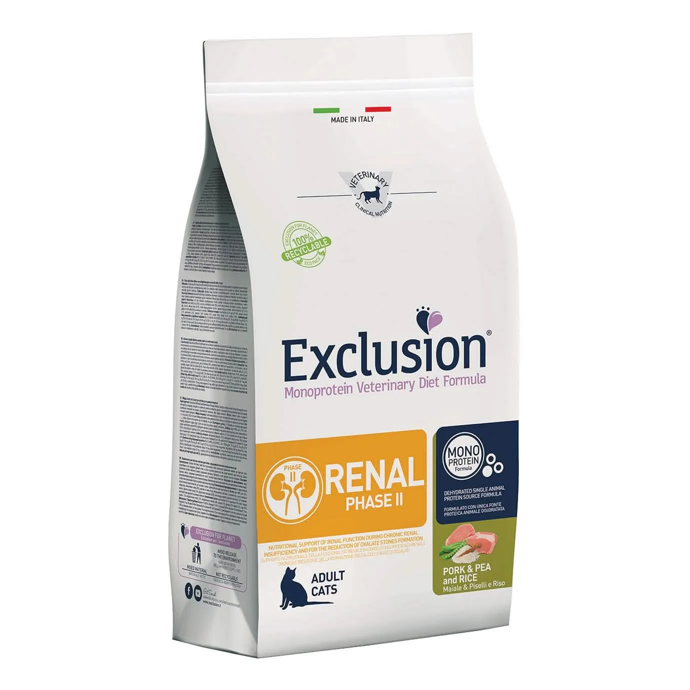Exclusion monoprotein veterinary diet formula renal phase 2 pork & pea and rice 300 g - immagine 1