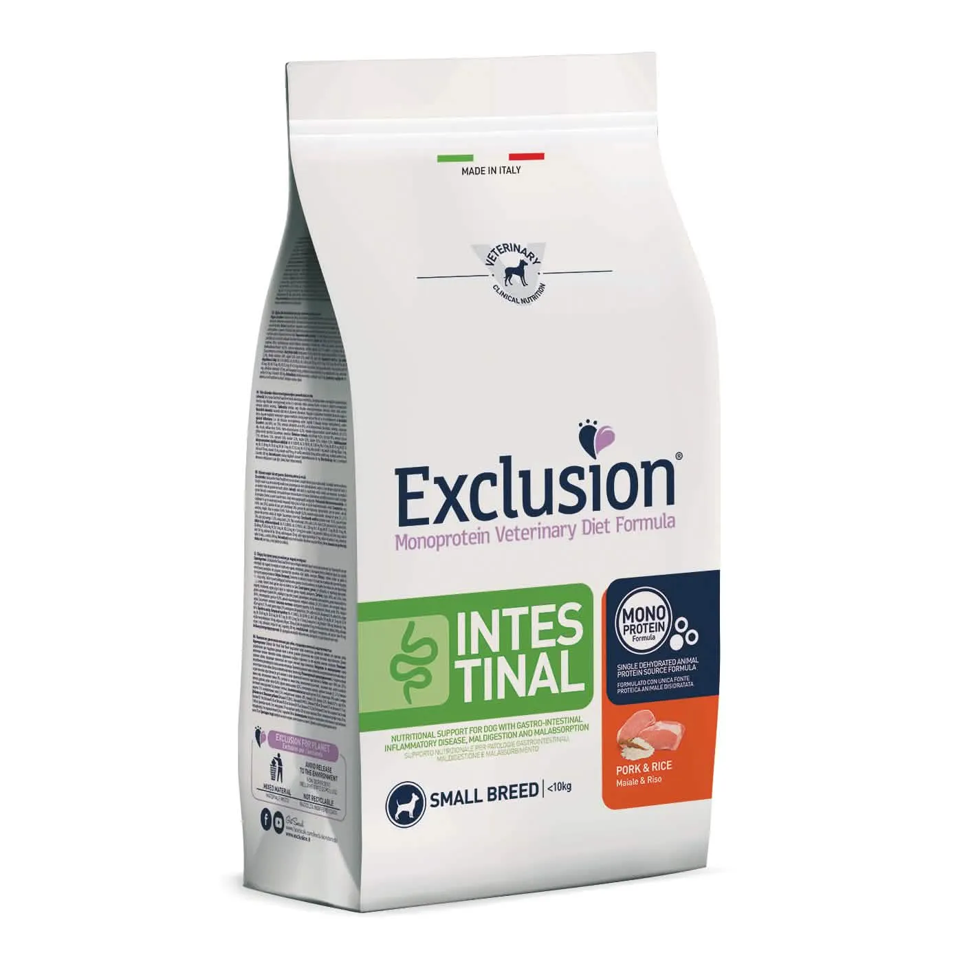 Exclusion monoprotein veterinary diet formula intestinal pork and rice small 800 g - immagine 1