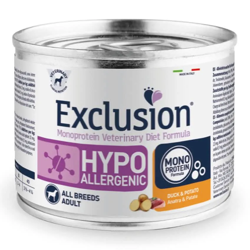 Exclusion monoprotein veterinary diet formula hypoallergenic duk and potato all breeds 200 g - immagine 1