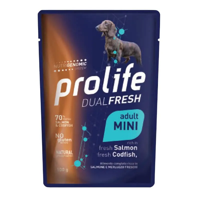 Prolife dog dual fresh adult salmon & codfish mini 100 g - immagine 1