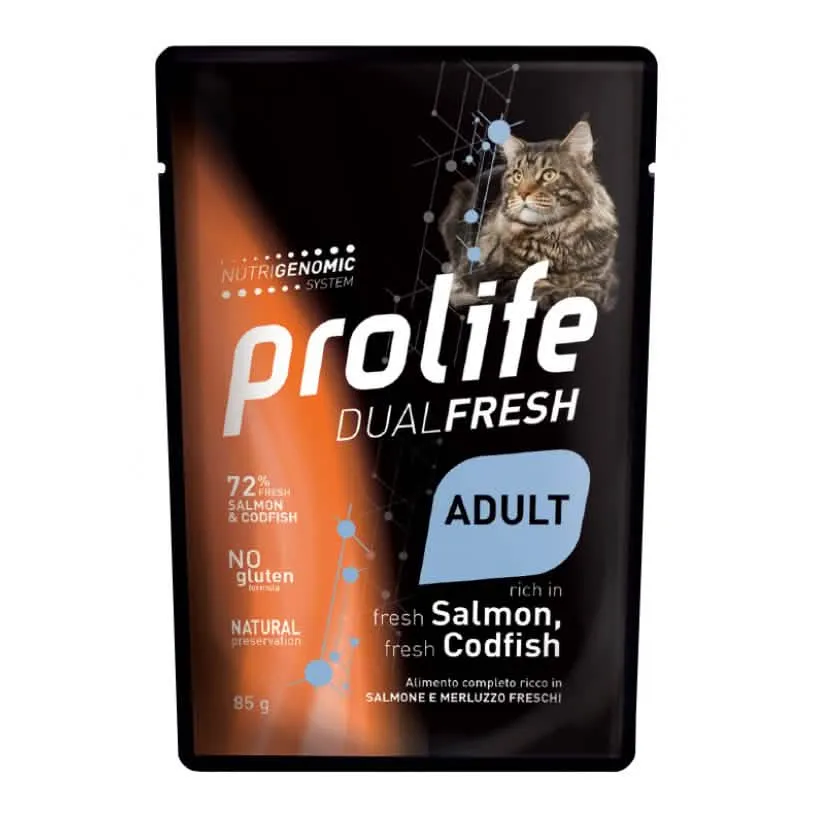 Prolife cat dual fresh adult salmon & codfish 85 g - immagine 1
