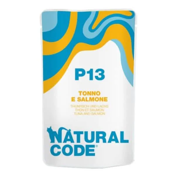 Natural code tonno e salmone umido gatto busta 70 g - immagine 1