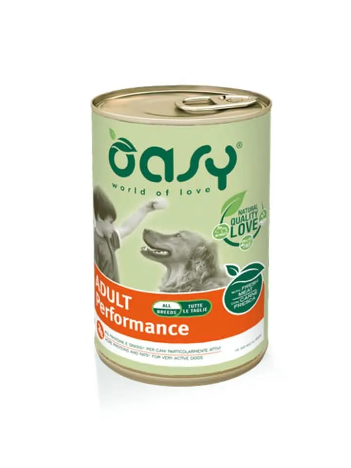 Oasy wet dog lifestage adult performance lattina 400 g - immagine 1