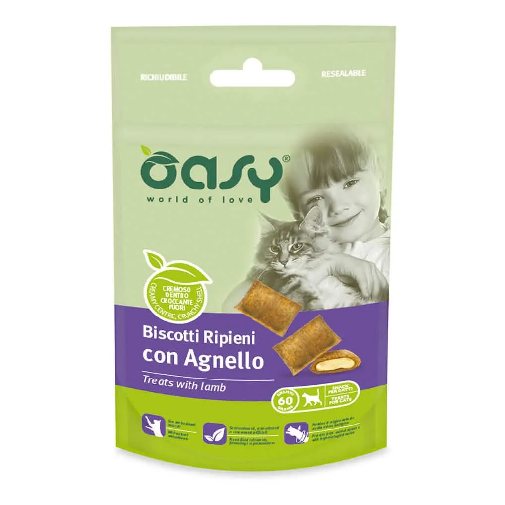 Oasy snack cat biscotti ripieni con agnello 60 g - immagine 1