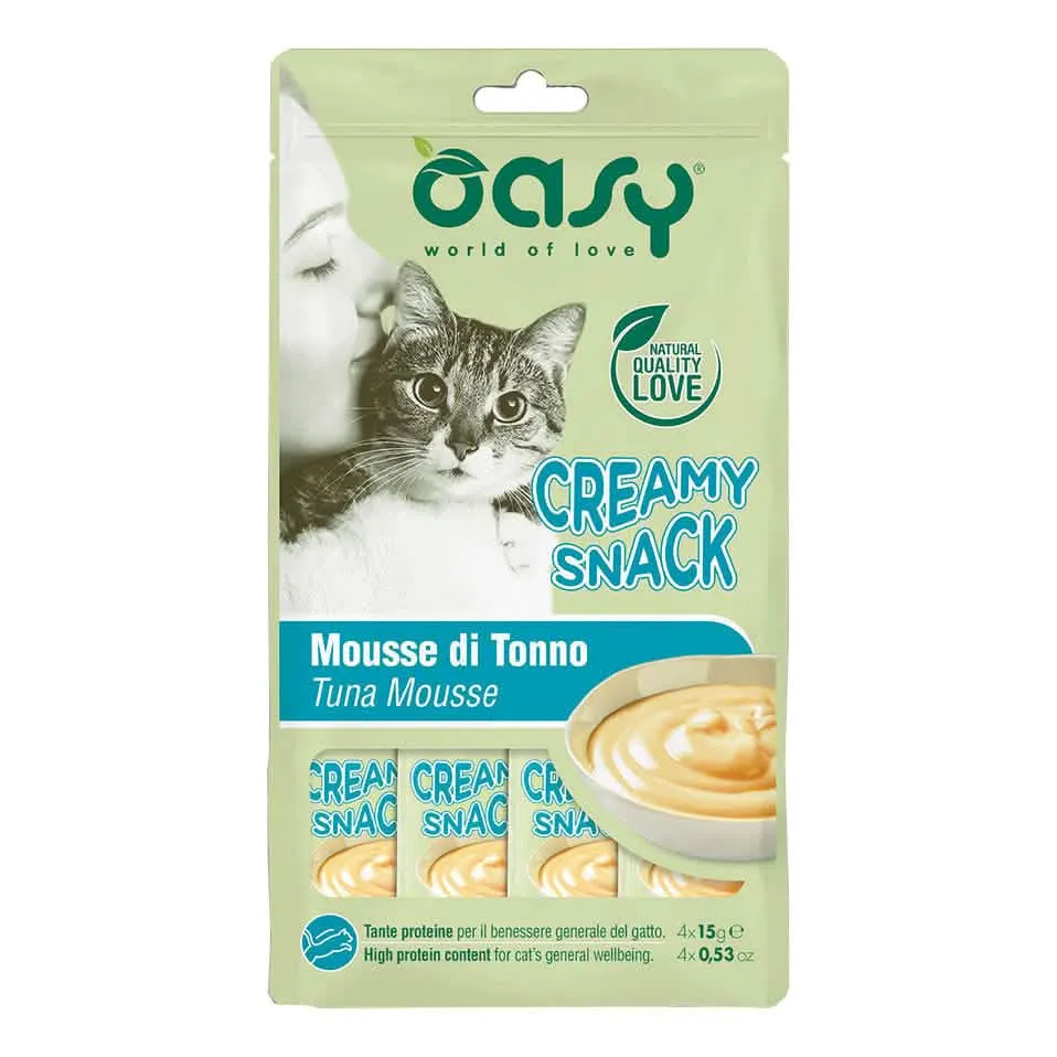 Oasy snack cat creamy snack tonno 4 x 15 g - immagine 1