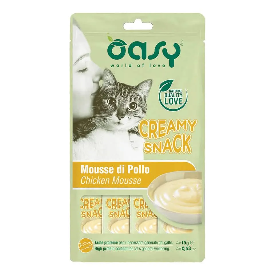 Oasy snack cat creamy snack pollo 4 x 15 g - immagine 1