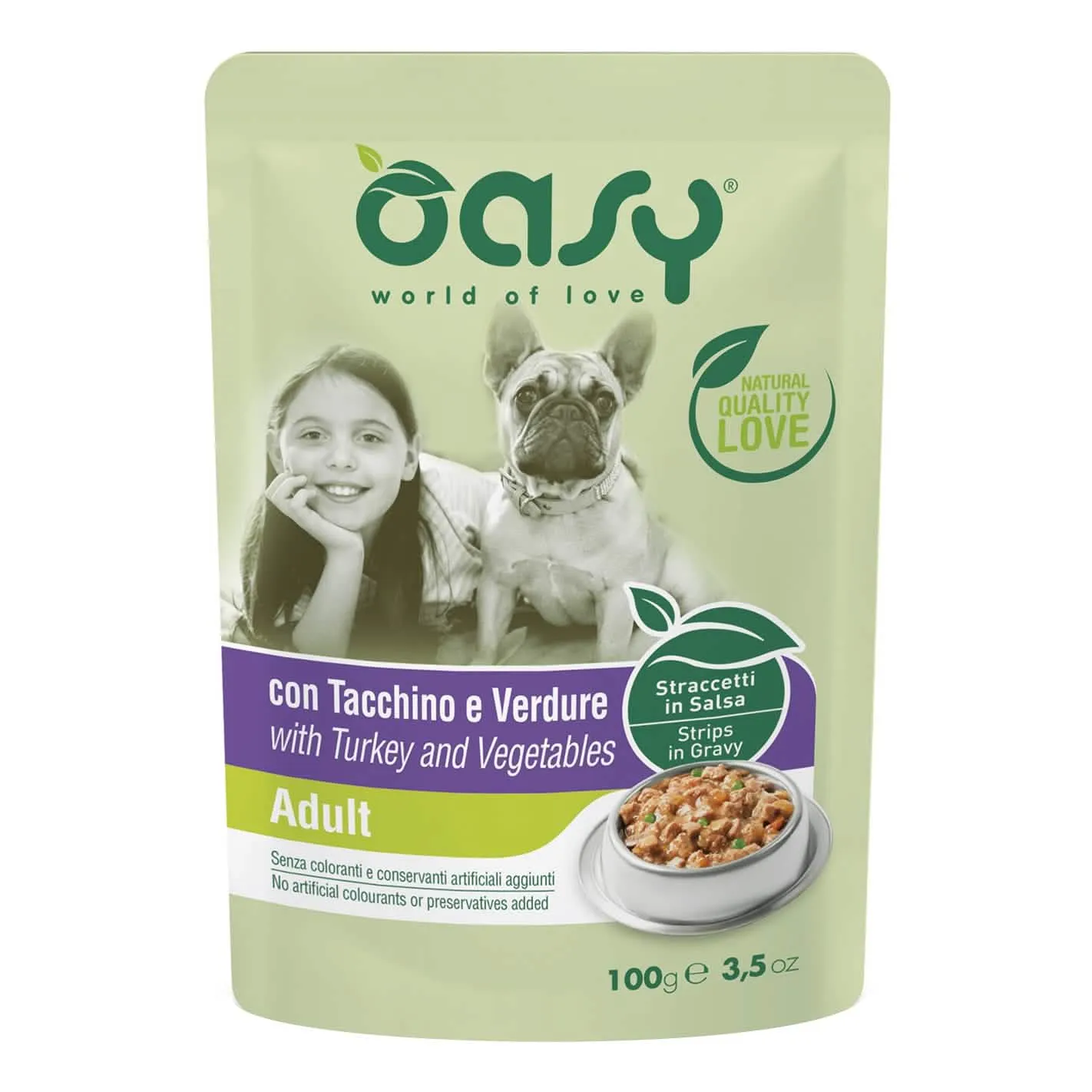 Oasy wet dog straccetti adult tacchino e verdure 100 g - immagine 1