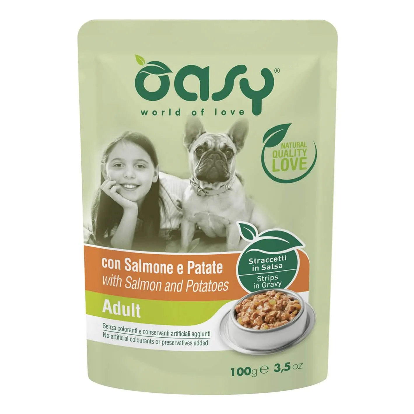 Oasy wet dog straccetti adult salmone e patate 100 g - immagine 1