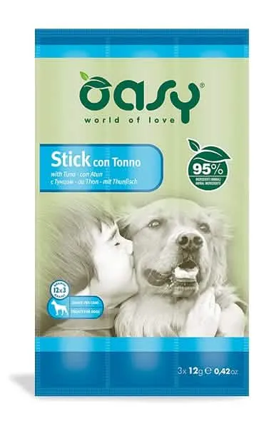 Oasy snack dog stick con tonno 3x12 g - immagine 1