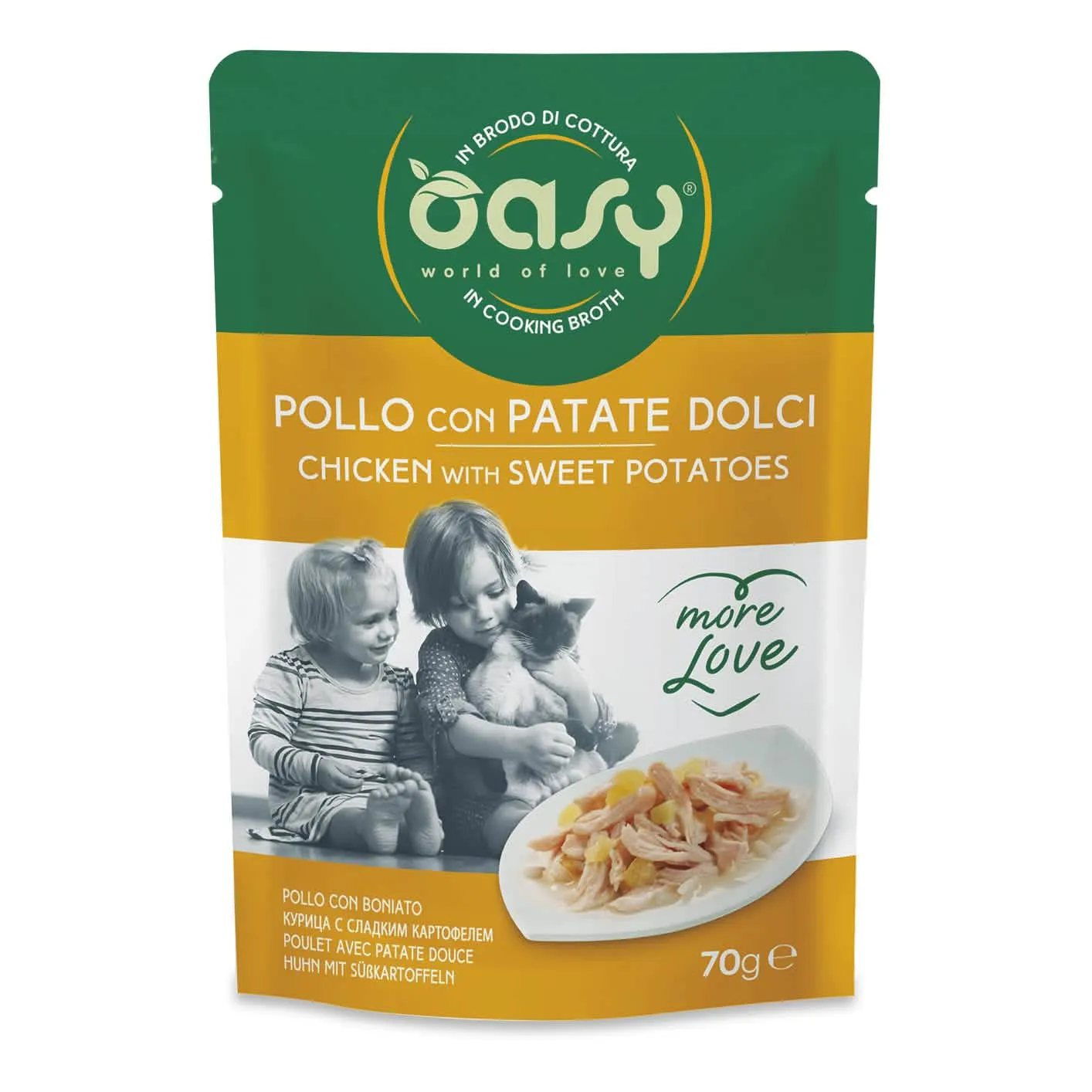 Oasy wet cat more love pollo patate dolci 70 g - immagine 1