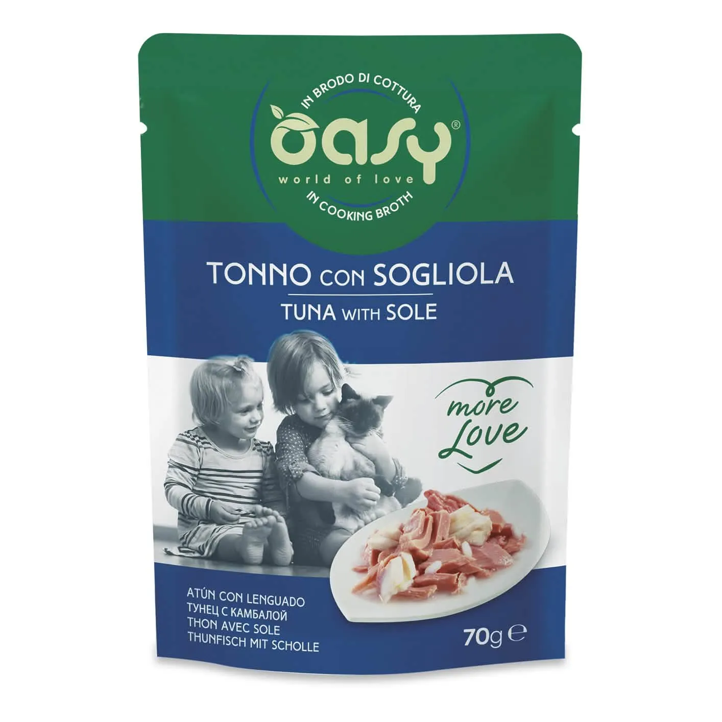 Oasy wet cat more love tonno sogliola busta 70 g - immagine 1